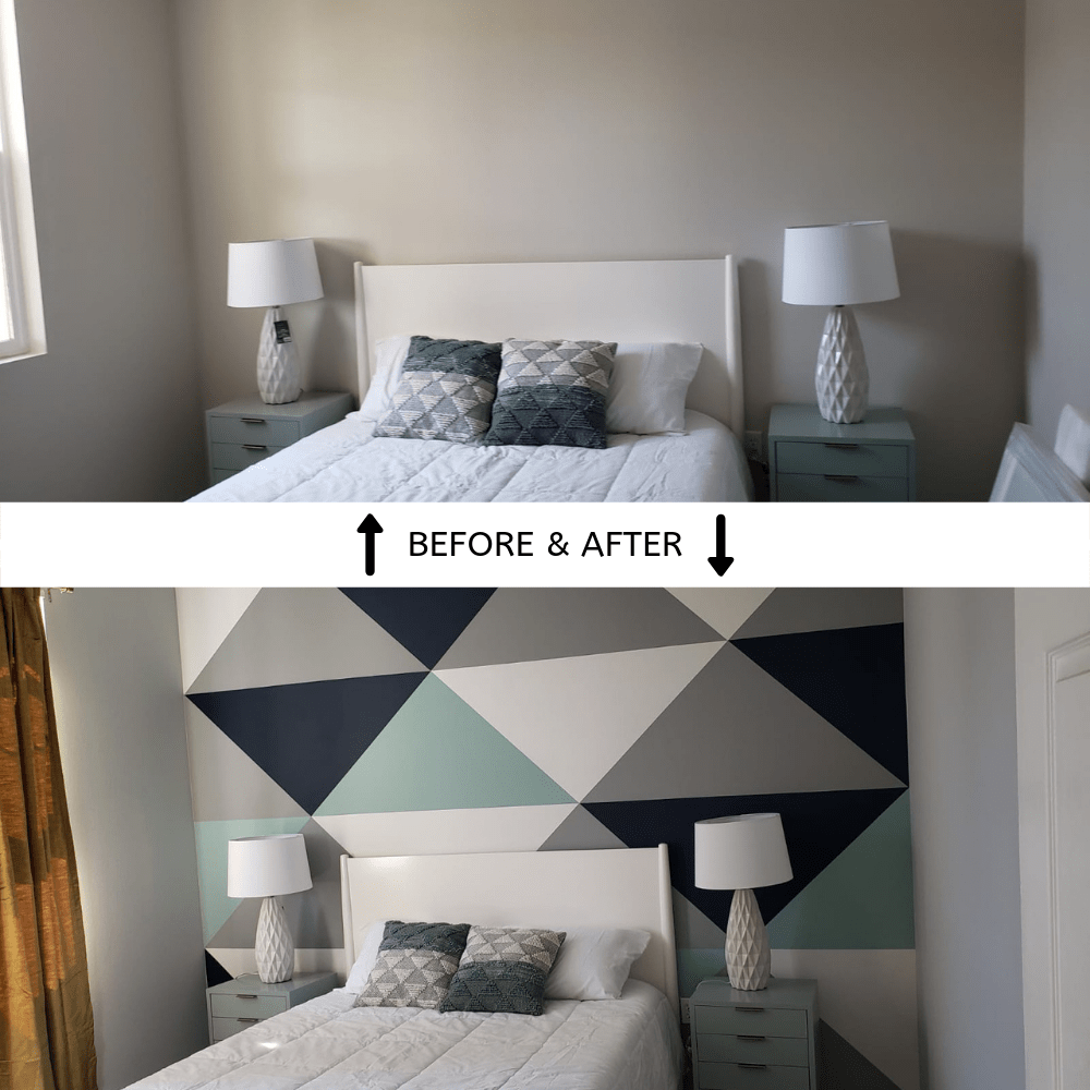 Before and After Painting Patterns on Wall - All Climate Painting and Remodeling