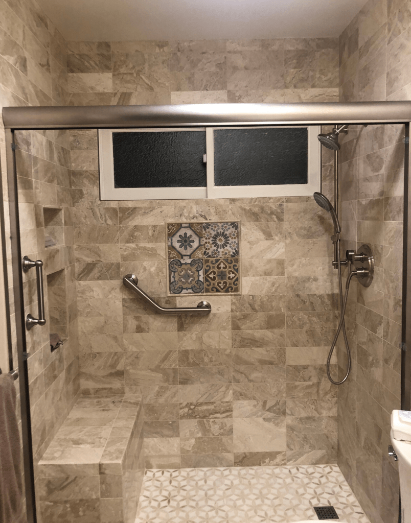 Completed Tile Bathroom Remodel - All Climate Painting and Remodeling