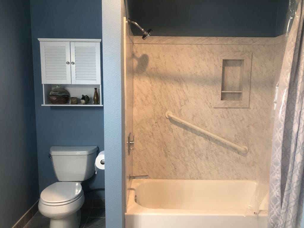 Completed Bathroom Shower and Toilet Area - All Climate Painting and Remodeling